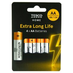 Tesco Extra Long Life AA 4 Pack